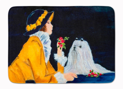 Download Lady With Her Maltese Machine Washable Memory Foam Mat 19 X 27 Fred Meyer