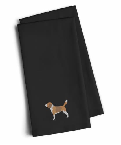 Carolines Treasures BB3410BKTWE Beagle Black Embroidered Towel Set of 2 Perspective: front