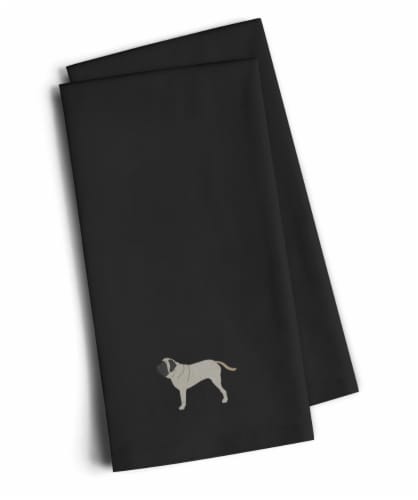 Carolines Treasures  BB3456BKTWE English Mastiff Black Embroidered Towel Set of Perspective: front