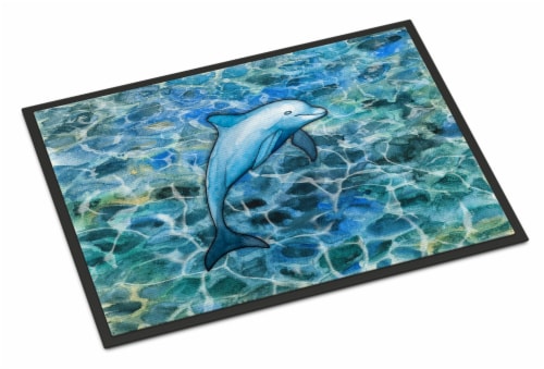 Carolines Treasures BB5356MAT Dolphin Doormat 18x27 Perspective: front