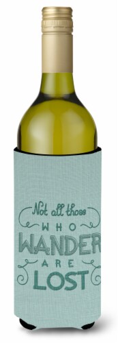 Carolines Treasures  BB5466LITERK Not All Who Wander are Lost Wine Bottle Hugger Perspective: front