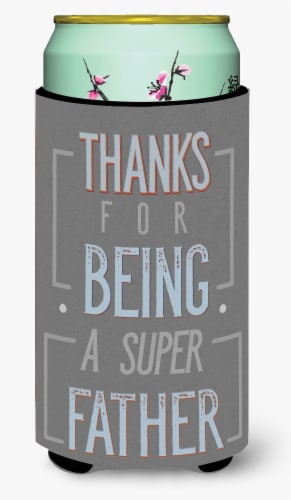 Carolines Treasures  BB5428TBC Thanks Super Father Tall Boy Hugger Perspective: front