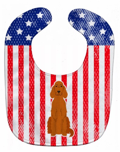 Carolines Treasures BB3059BIB Patriotic USA Irish Setter Baby Bib Perspective: front