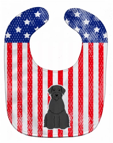 Carolines Treasures BB3061BIB Patriotic USA Giant Schnauzer Baby Bib Perspective: front