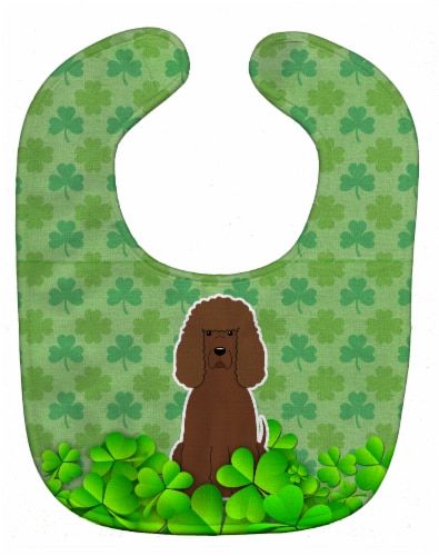 Carolines Treasures BB6204BIB Irish Water Spaniel Shamrocks Baby Bib Perspective: front