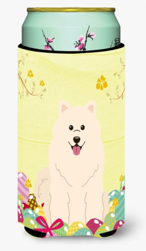 Carolines Treasures  BB6030TBC Easter Eggs Samoyed Tall Boy Hugger Perspective: front