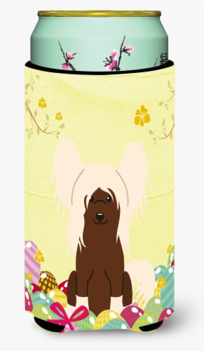 Carolines Treasures  BB6113TBC Easter Eggs Chinese Crested Cream Tall Boy Hugger Perspective: front