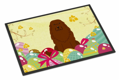 Easter Eggs Caucasian Shepherd Dog Indoor or Outdoor Mat 18x27 Perspective: front