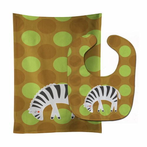 Carolines Treasures BB6787STBU Zebra Baby Bib & Burp Cloth Perspective: front