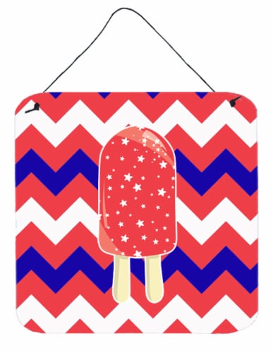 Carolines Treasures  BB7063DS66 Ice Pop Popcicle Red White Blue Wall or Door Han Perspective: front