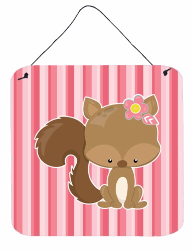 Carolines Treasures  BB7094DS66 Squirrel with Flowers Wall or Door Hanging Print Perspective: front