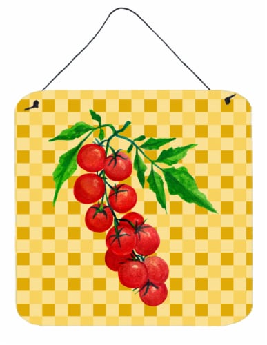Carolines Treasures BB7194DS66 Cherry Tomato on Basketweave Wall or Door Hangin Perspective: front