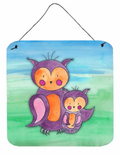 Carolines Treasures  BB7430DS66 Momma and Baby Owl Watercolor Wall or Door Hangi Perspective: front