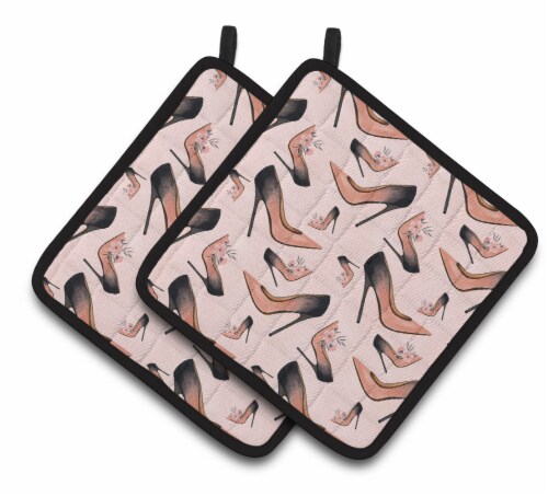 Carolines Treasures BB7504PTHD Watercolor Fashion Diva Shoes Pair of Pot Holder Perspective: front