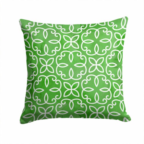 Watercolor Geometric Cirlce on Green Fabric Decorative Pillow Perspective: front