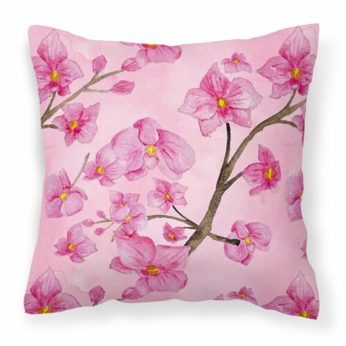 Carolines Treasures BB7505PW1818 Watercolor Pink Flowers Fabric Decorative Pill Perspective: front