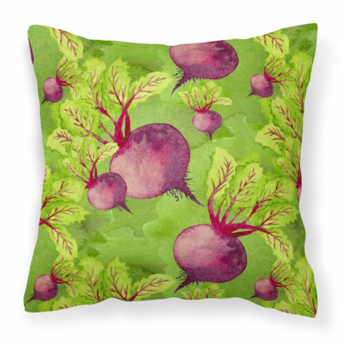 Carolines Treasures BB7574PW1818 Watercolor Raddishes Fabric Decorative Pillow Perspective: front