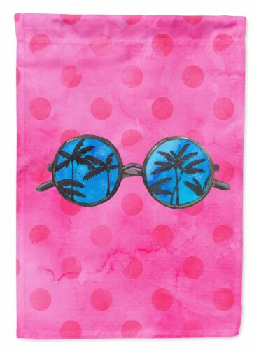 Carolines Treasures BB8179GF Sunglasses Pink Polkadot Flag Garden Size, Pink Perspective: front
