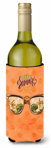 Carolines Treasures BB8208LITERK Beach Sunglasses Orange Polkadot Wine Bottle H Perspective: front