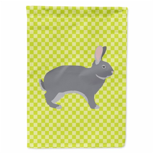Carolines Treasures BB7792CHF Giant Chinchilla Rabbit Green Flag Canvas House S Perspective: front