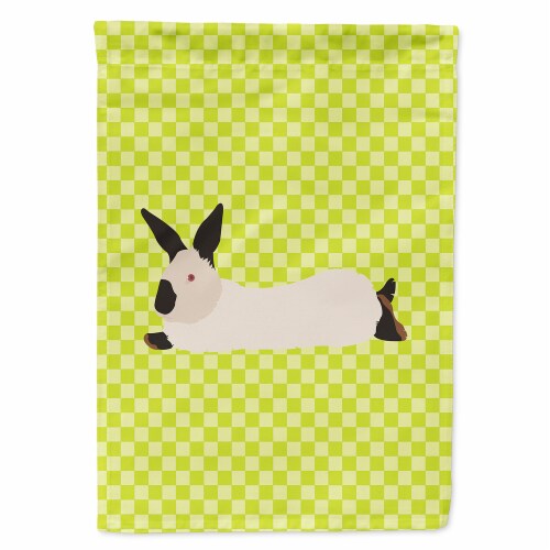 Carolines Treasures BB7793CHF California White Rabbit Green Flag Canvas