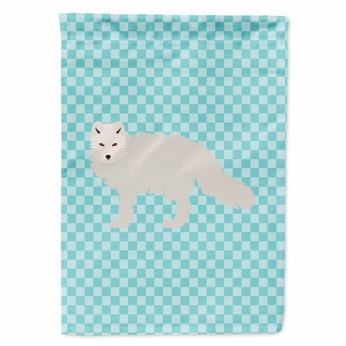 Carolines Treasures BB8051CHF White Arctic Fox Blue Check Flag Canvas