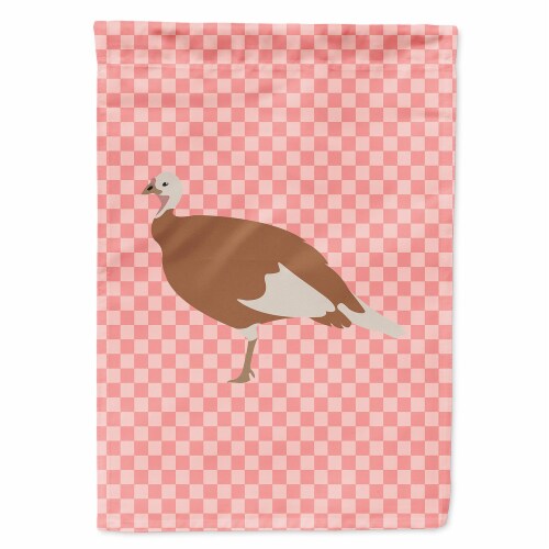 Carolines Treasures  BB7984GF Jersey Buff Turkey Hen Pink Check Flag Garden Size Perspective: front