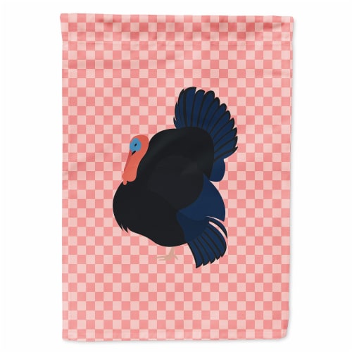 Carolines Treasures  BB7985GF Norfolk Black Turkey Pink Check Flag Garden Size Perspective: front