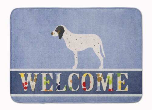 Gascon Saintongeois Welcome Machine Washable Memory Foam Mat, Blue Perspective: front