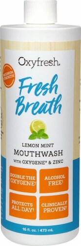Oxyfresh Fresh Breath Lemon Mint Mouthwash Perspective: front