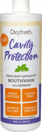 Oxyfresh Cavity Protection Fresh Mint Fluoride Mouthwash Perspective: front