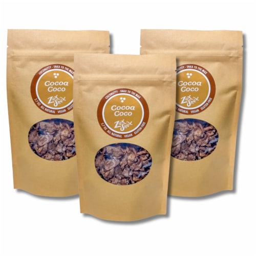 Organic All-Natural Snack | Dehydrated Coconut Snack | 2.7 oz Per Bag Perspective: front