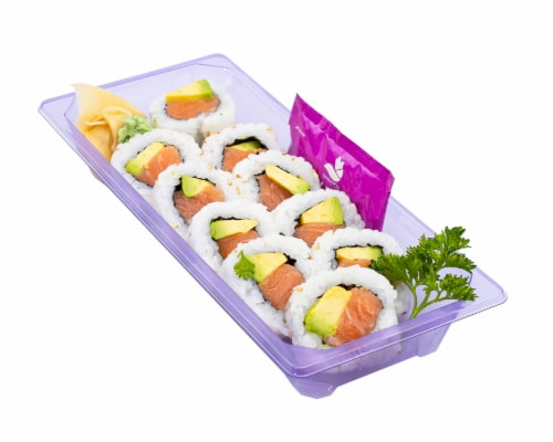 Japanese Food Express Inc Salmon Fresh Sushi Roll Perspective: front
