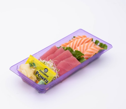 Japanese Food Express Inc Sashimi Salmon & Tuna Perspective: front