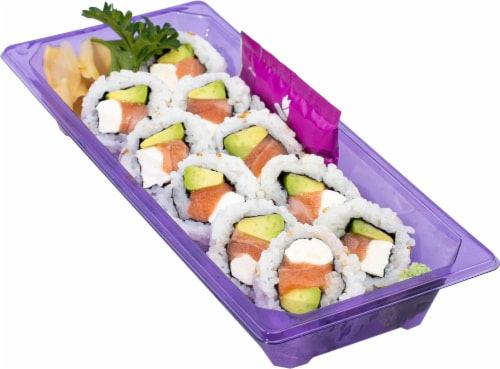 Japanese Food Express Inc Smoked Salmon Sushi Roll Perspective: front