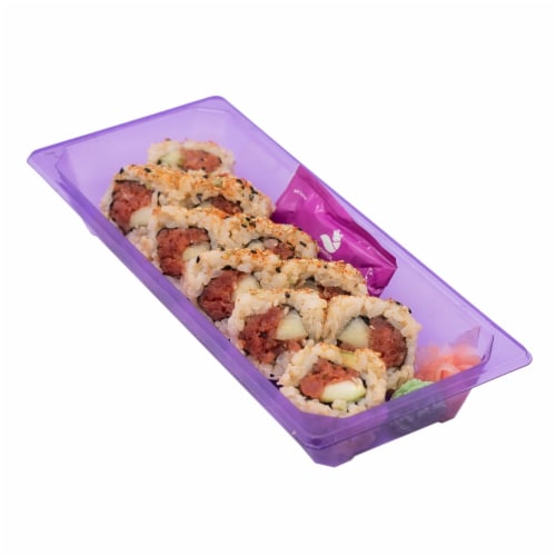 Japanese Food Express Brown Rice Spicy Tuna Sushi Roll Perspective: front