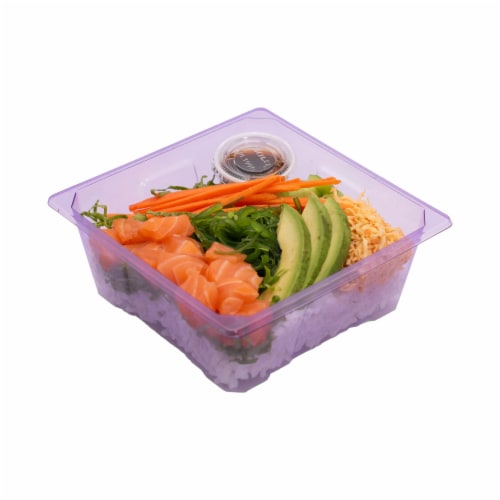 Japanese Food Express Inc Salmon Poke Rice Bowl Perspective: front