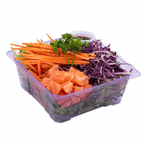 Japanese Food Express Inc Salmon Poke Salad Perspective: front