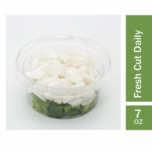 Fresh Cut Diced Pepper w/ White Onions Perspective: front