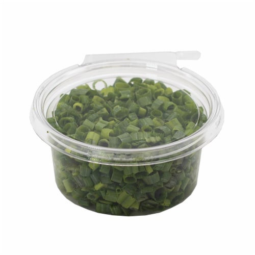 Fresh Cut Diced Green Onions Perspective: front