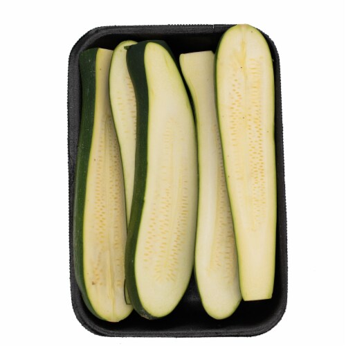 Fresh Cut Sliced Zucchini Perspective: front
