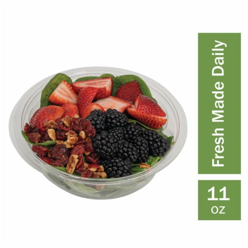 Fresh Made Individual Berry Salad Perspective: front