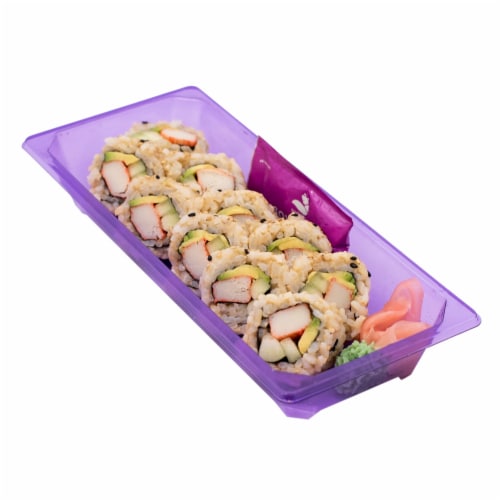 Japanese Food Express Inc Brown Rice California Sushi Roll Perspective: front