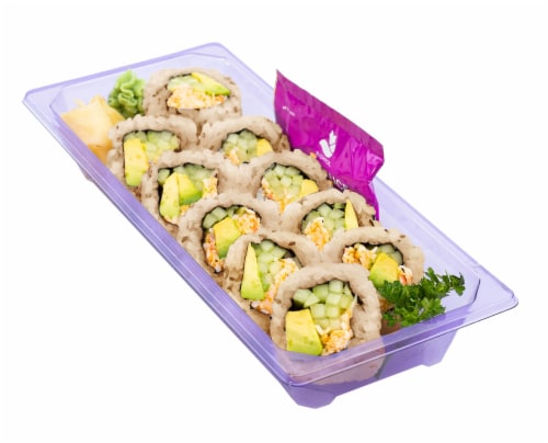 Japanese Food Express California Salad Sushi Roll with Brown Rice Perspective: front