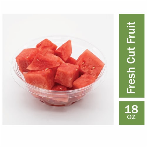 Fresh Cut Watermelon Chunks Perspective: front