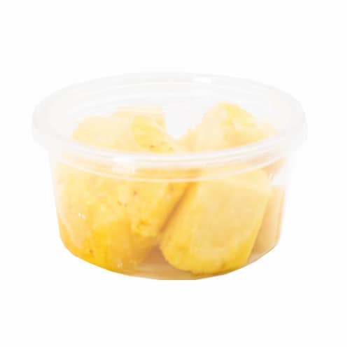 Fresh Cut Pineapple Chunks Perspective: front
