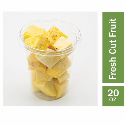 Fresh Cut Pineapple Chunks Perspective: front