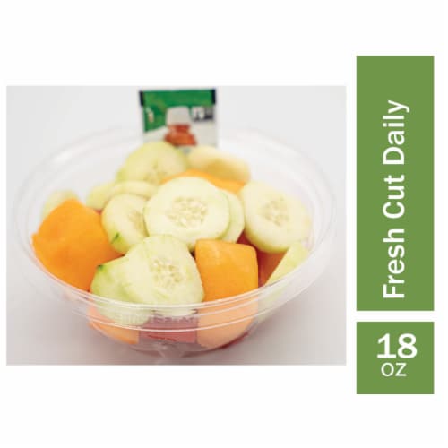 Mixed Melon and Cucumbers with Tajin Perspective: front