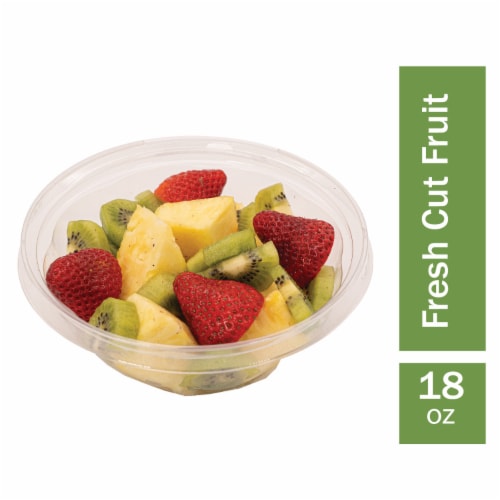 Fresh Cut Pineapple Strawberry & Kiwi Bowl Perspective: front