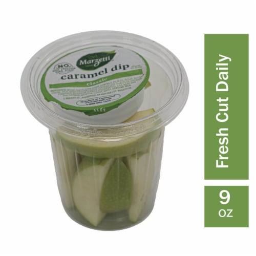 Fresh Cut Apples & Caramel Dip Cup Perspective: front